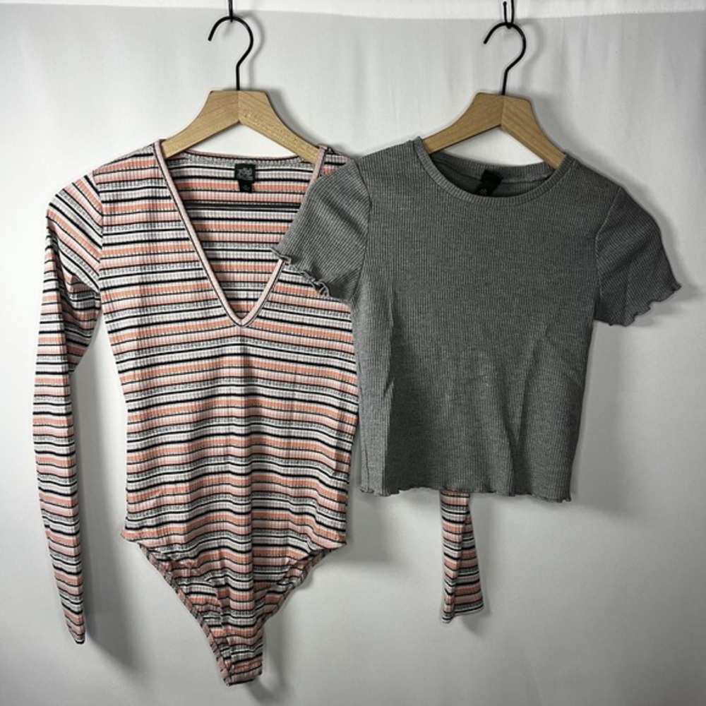 Lot Wild Fable Bundle Women Size XS V-Neck Long Sleeve Bodysuit Short Sleeve Top